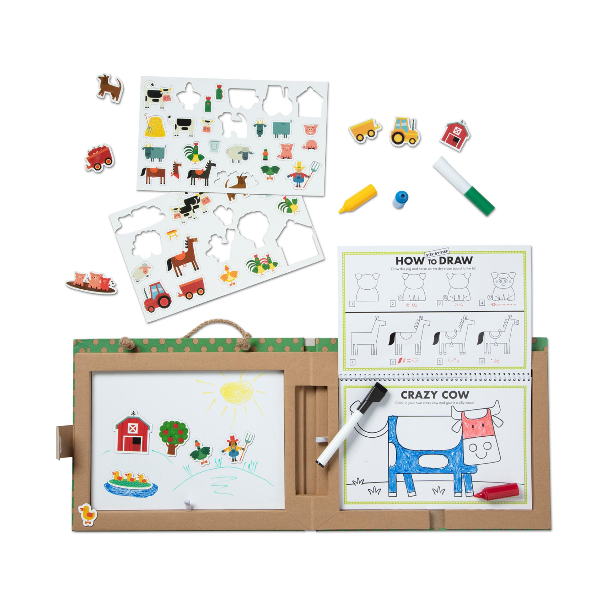 Natural Play: Play. Draw. Create Reusable Drawing & Magnet Kit ?C Farm