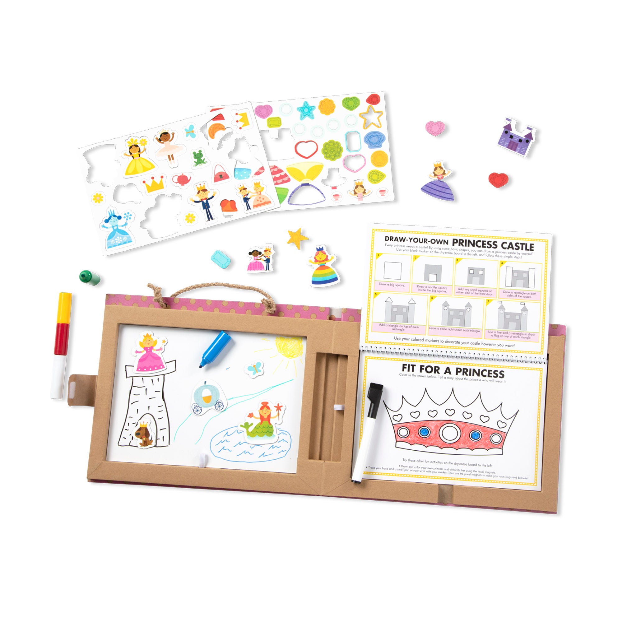 Natural Play: Play. Draw. Create Reusable Drawing & Magnet Kit ?C Princesses - Image 9