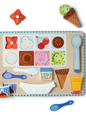 Wooden Magnetic Ice Cream Puzzle & Play Set - 16 Pieces