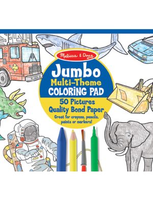 Jumbo 50-Page Kids' Coloring Pad - Space. Sharks. Sports. and More