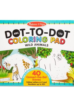 ABC 123 Dot-to-Dot Coloring Pad ?C Wild Animals