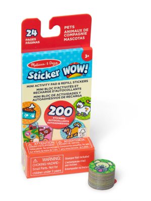 Sticker WOW!? Mini Activity Pad & Refill Stickers - Pets (200+ Stickers. Stamper Not Included)