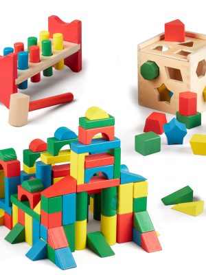 Stack. Sort & Pound Wooden Toy Collection