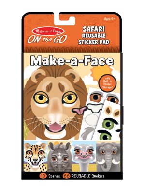 Make-a-Face ?C Safari Reusable Sticker Pad ?C On the Go Travel Activity