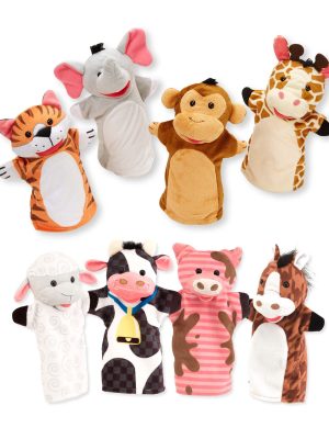Hand Puppet 2-Pack: Farm Friends. Zoo Friends
