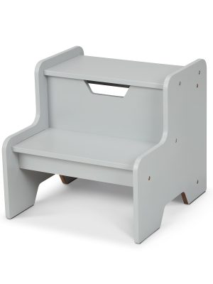 Wooden Step Stool ?C Gray