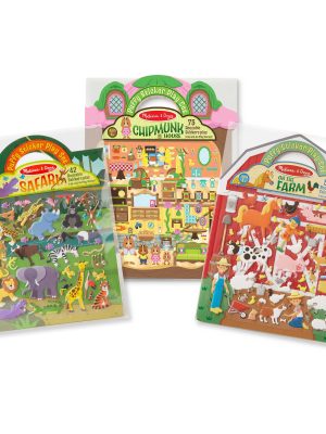 Puffy Sticker Play Set 3-Pack: On the Farm. Safari. Chipmunk House