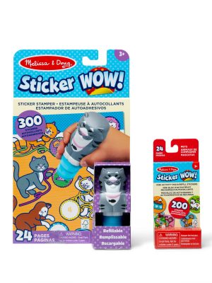 Sticker WOW!? Cat Bundle: Activity Pad & Sticker Stamper + Mini Activity Pad and 200 Refill Stickers