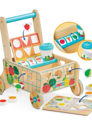 Wooden Shape Sorting Grocery Cart