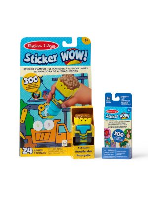 Sticker WOW!? Bulldozer Bundle: Activity Pad & Sticker Stamper + Mini Activity Pad and 200 Refill Stickers