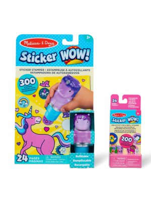 Sticker WOW!? Purple Unicorn Bundle: Activity Pad & Sticker Stamper + Mini Activity Pad and 200 Refill Stickers