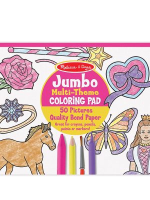 Jumbo 50-Page Kids' Coloring Pad - Horses. Hearts. Flowers. and More