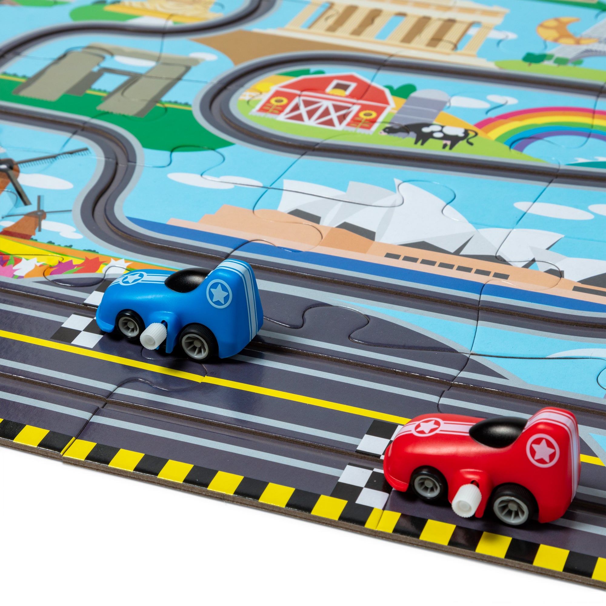 Race Around the World Tracks Floor Puzzle - 48 Pieces - Image 8