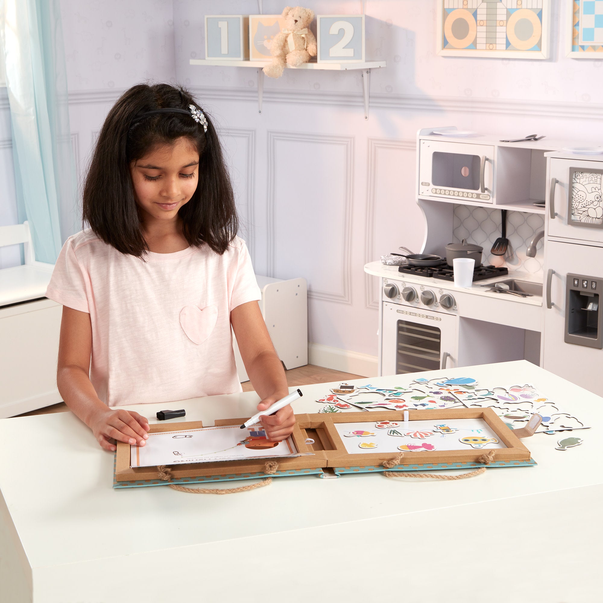 Natural Play: Play. Draw. Create Reusable Drawing & Magnet Kit ?C Ocean - Image 2