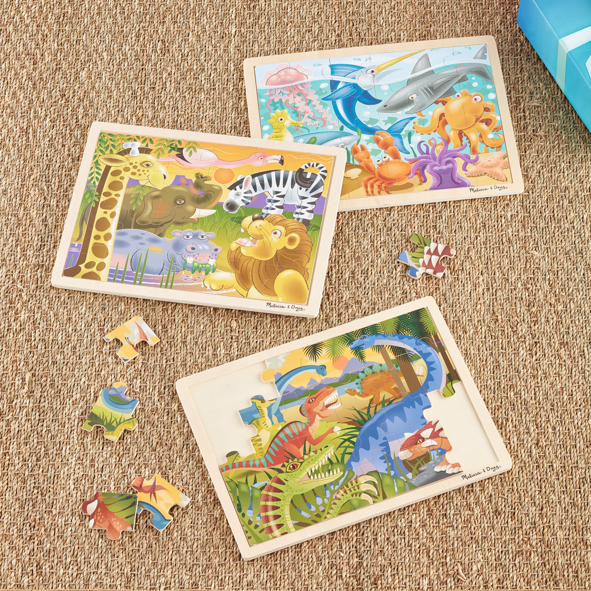 Wooden Jigsaw Puzzle 3-Pack: Dinosaur. African Plains. Under the Sea - Image 9