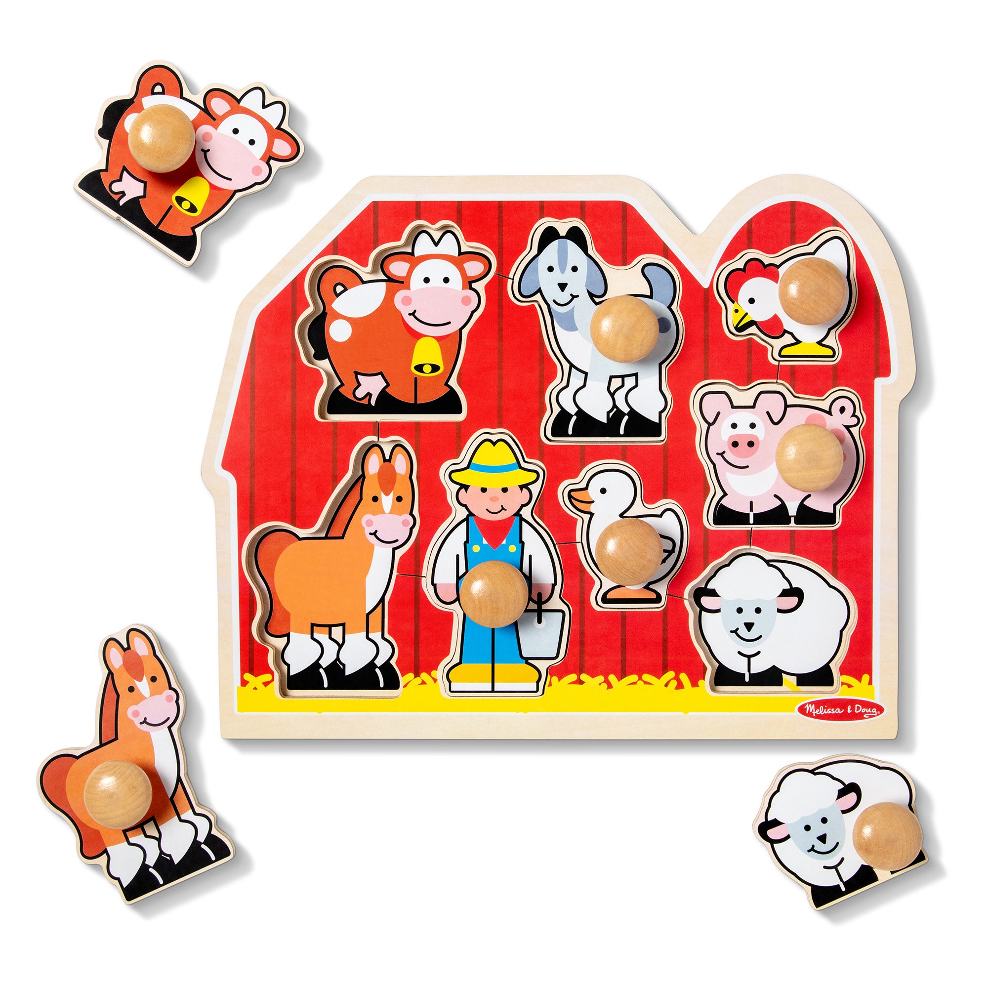 Farm Friends Jumbo Peg Puzzle - 8 Pieces - Image 4