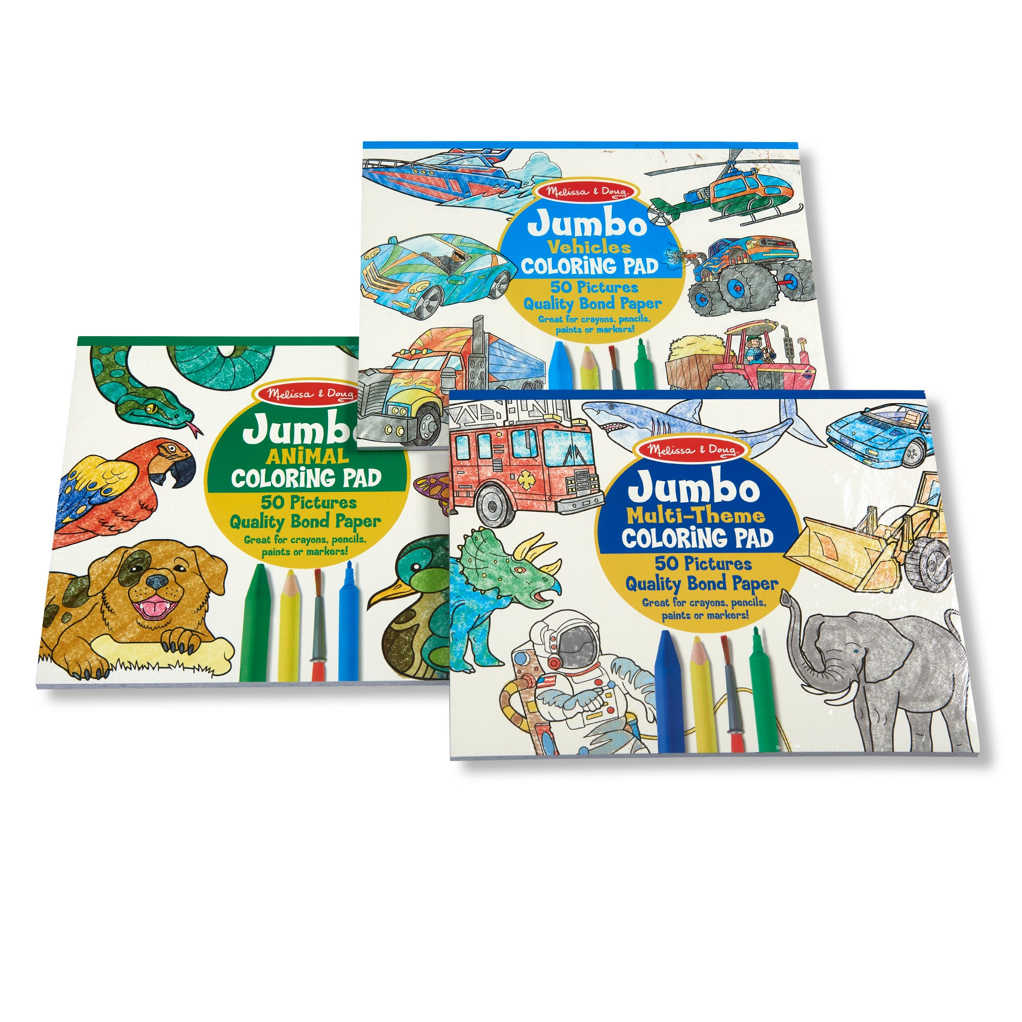 Coloring Pad 3-Pack: Animals. Vehicles. Multi-Theme - Image 6