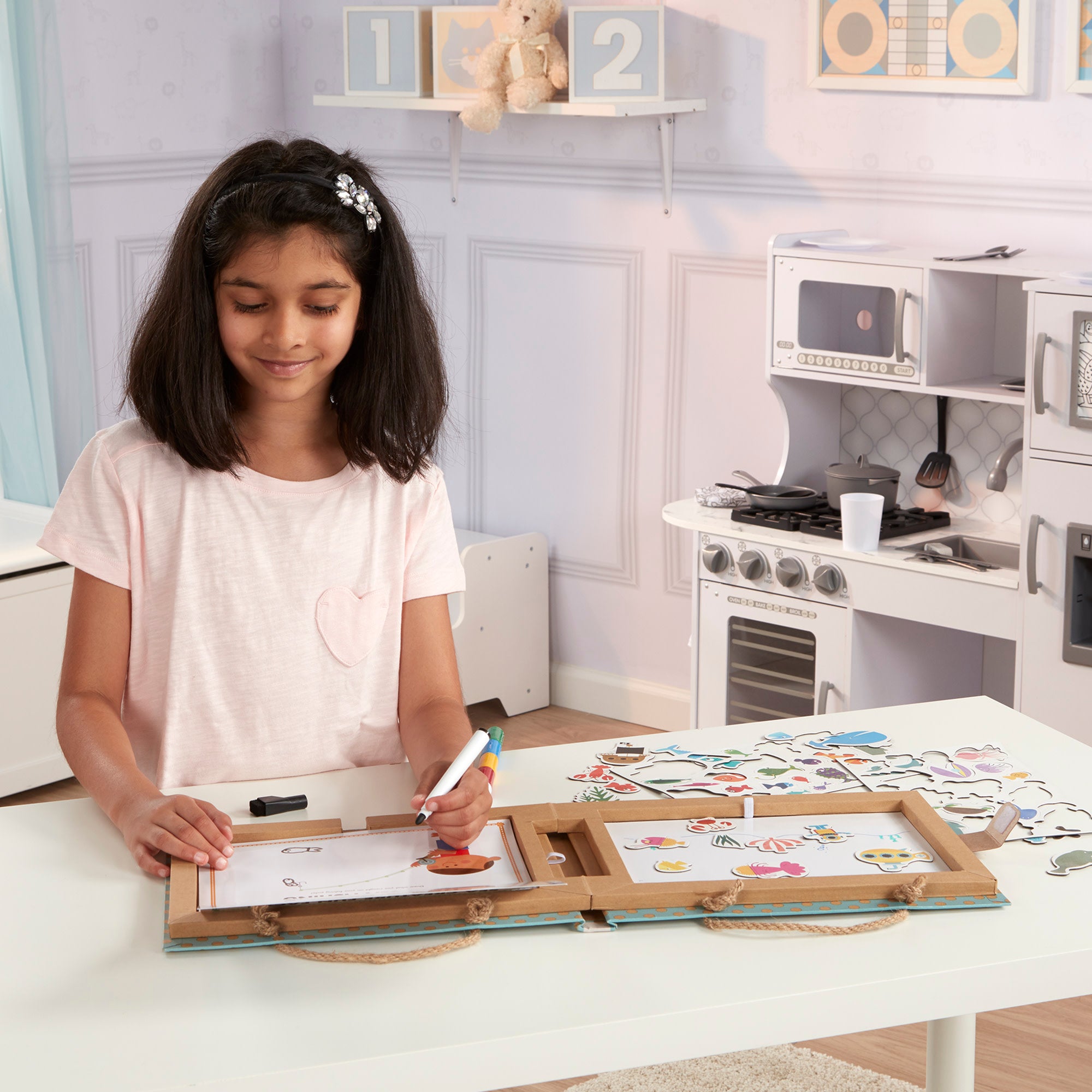 Natural Play: Play. Draw. Create Reusable Drawing & Magnet Kit ?C Ocean - Image 4