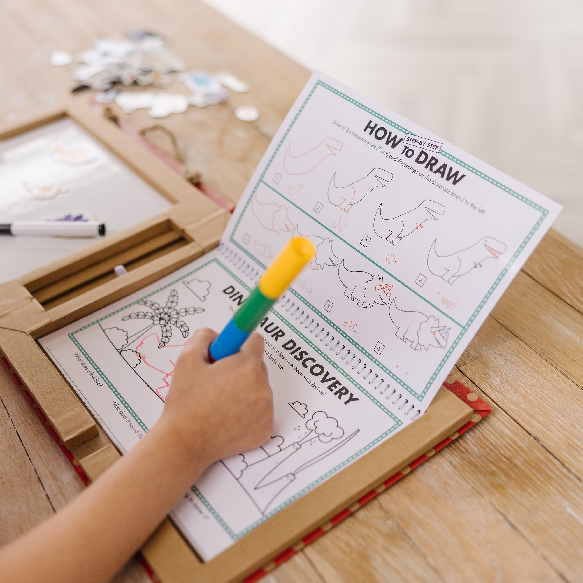 Natural Play: Play. Draw. Create Reusable Drawing & Magnet Kit ?C Dinosaurs - Image 5