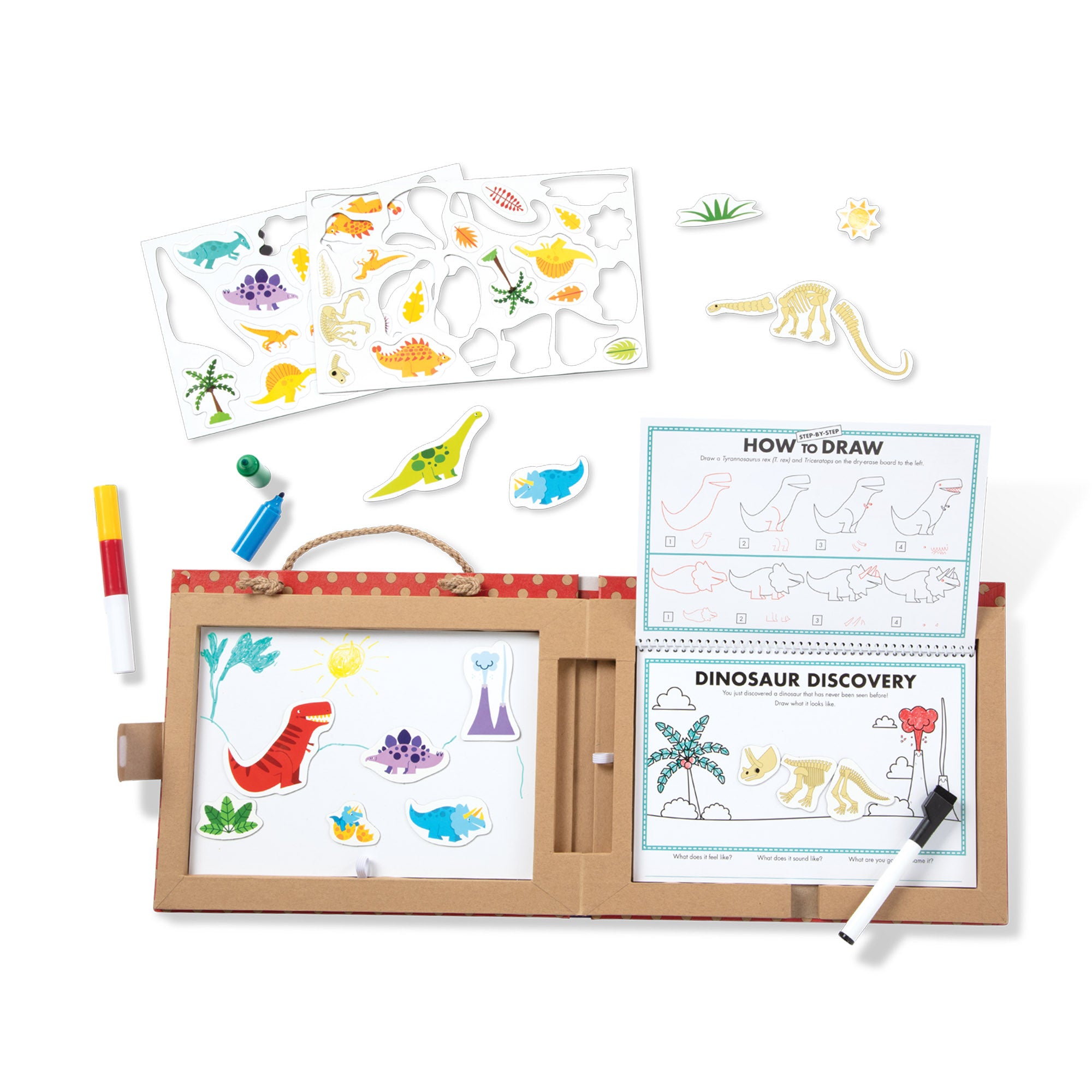 Natural Play: Play. Draw. Create Reusable Drawing & Magnet Kit ?C Dinosaurs - Image 4
