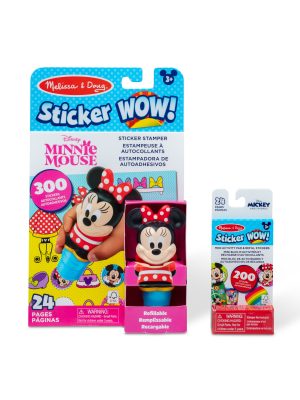 Sticker WOW!? Disney Minnie Mouse Bundle: Activity Pad & Sticker Stamper + Mini Activity Pad and 200 Refill Stickers