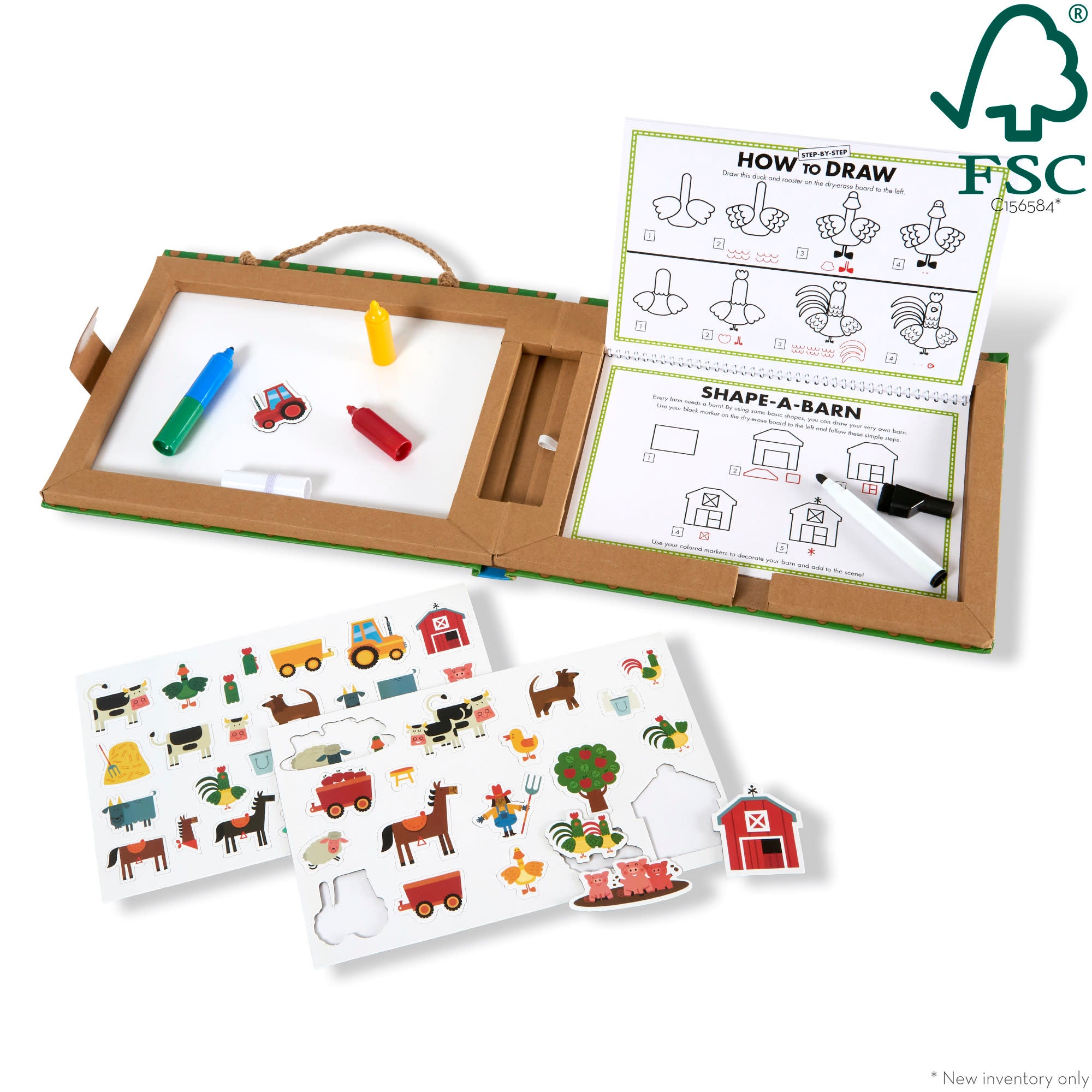 Natural Play: Play. Draw. Create Reusable Drawing & Magnet Kit ?C Farm - Image 3