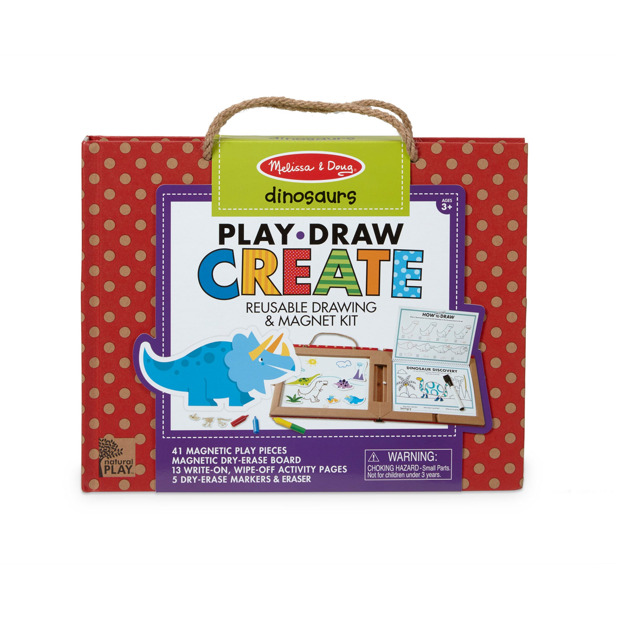 Natural Play: Play. Draw. Create Reusable Drawing & Magnet Kit ?C Dinosaurs - Image 3