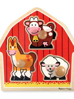 Barnyard Animals Jumbo Knob Puzzle - 3 Pieces