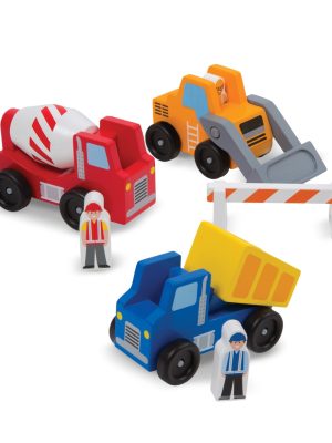 Classic Wooden Toy Construction Vehicle Set