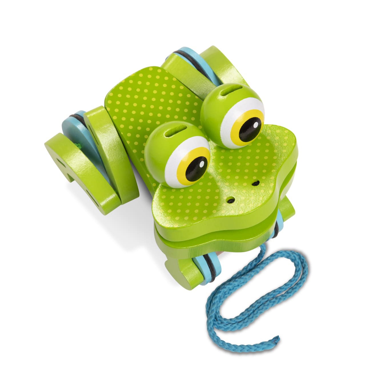 First Play Frolicking Frog Wooden Pull Toy - Image 4