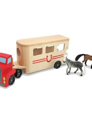 Horse Carrier Wooden Vehicles Play Set