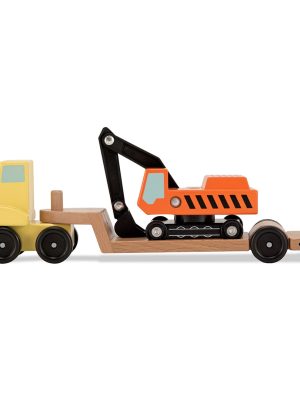 Trailer & Excavator Wooden Vehicles Play Set