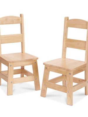 Pair of Solid Wood Chairs 2-Piece Set