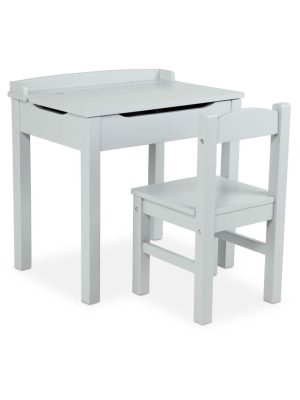 Child's Lift-Top Desk & Chair - Gray