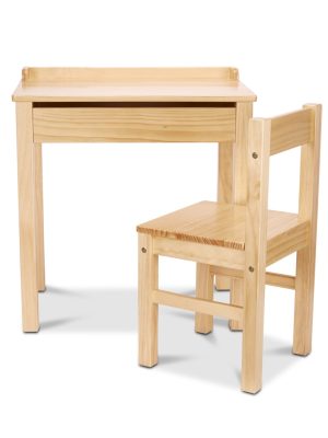 Child's Lift-Top Desk & Chair - Honey