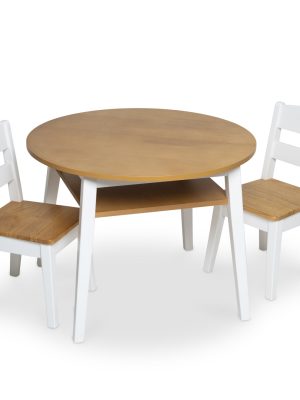 Wooden Round Table & Chairs Set
