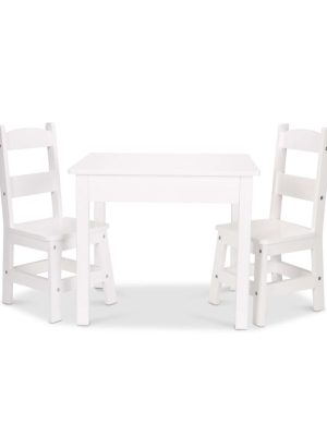 Wooden Table & Chairs - White