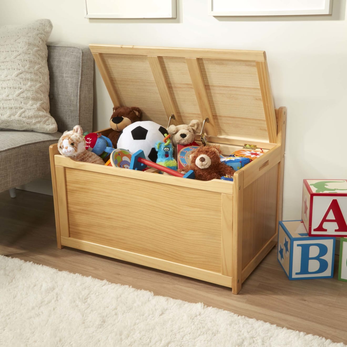 Wooden Toy Chest (Honey) - Image 5