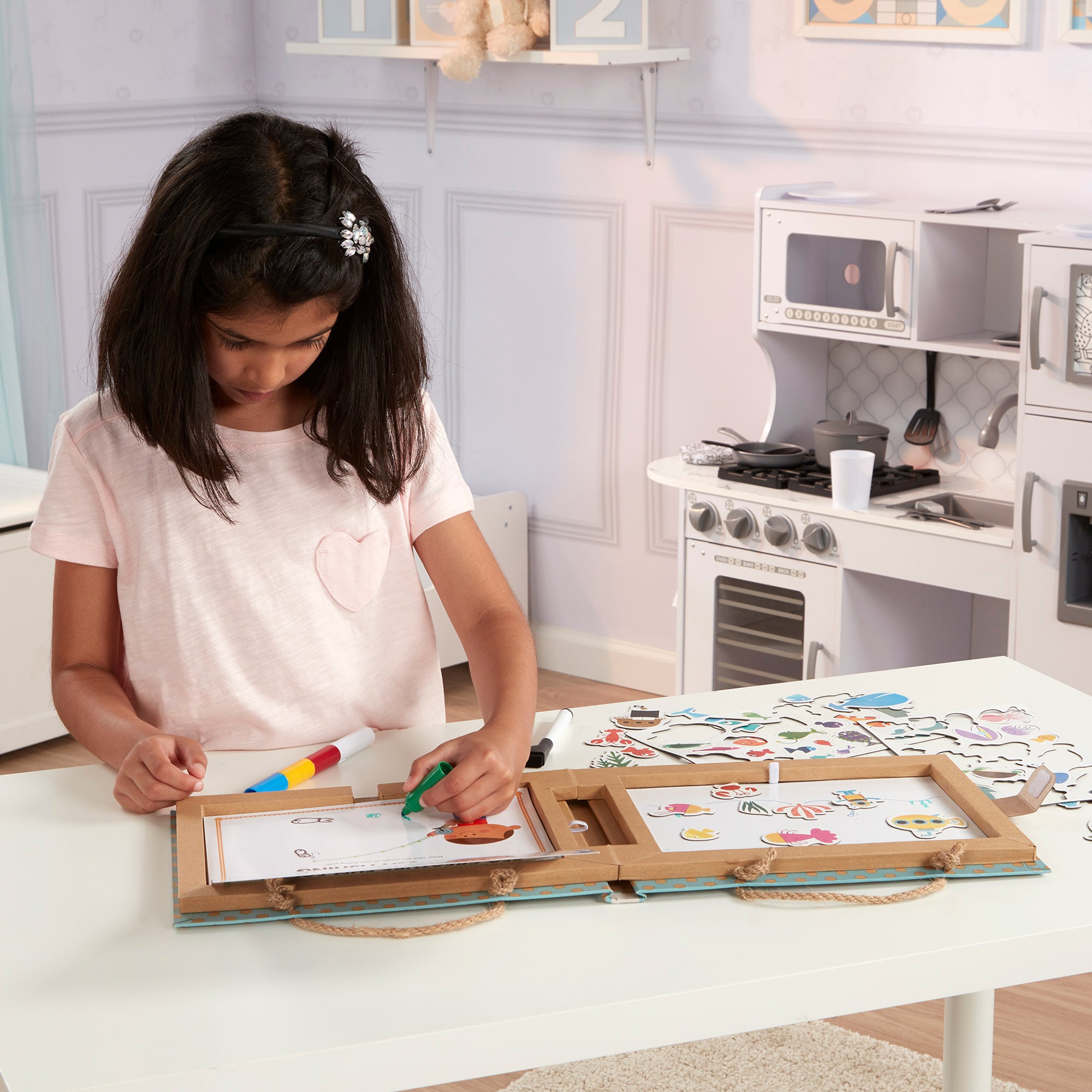 Natural Play: Play. Draw. Create Reusable Drawing & Magnet Kit ?C Ocean - Image 5