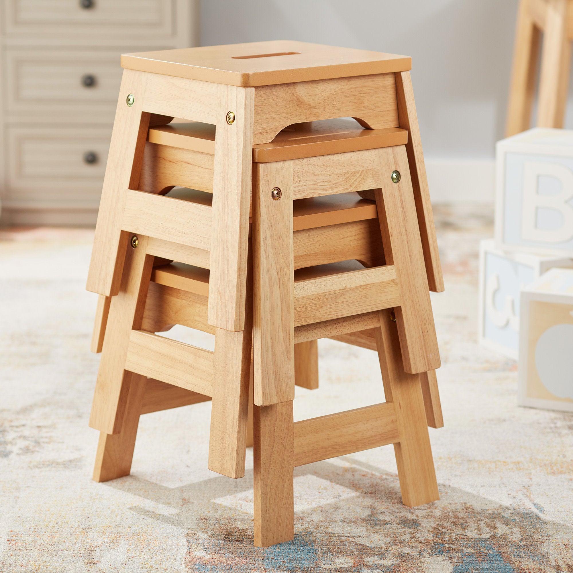 Wooden Stools ?C Set of 4 - Image 4