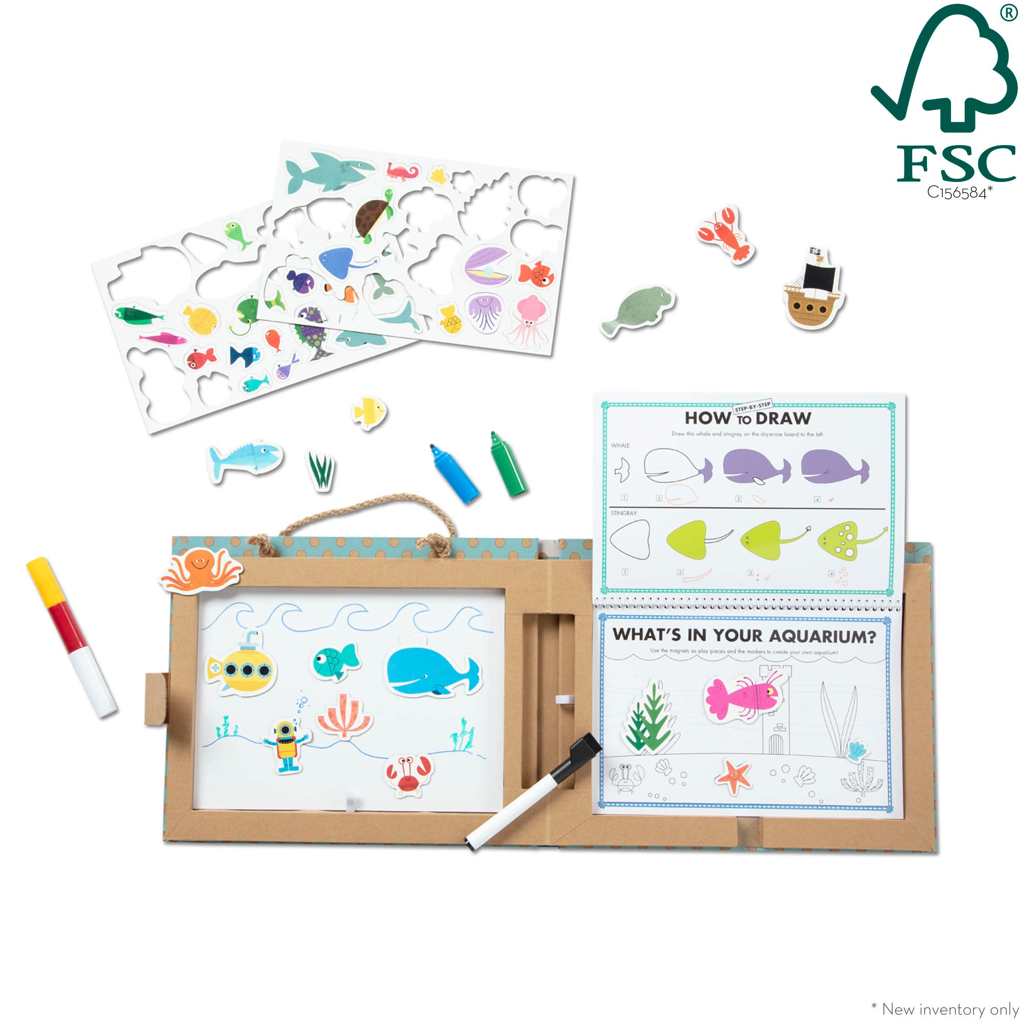 Natural Play: Play. Draw. Create Reusable Drawing & Magnet Kit ?C Ocean - Image 3