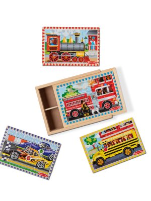 Wooden Jigsaw Puzzles in a Box - Vehicles