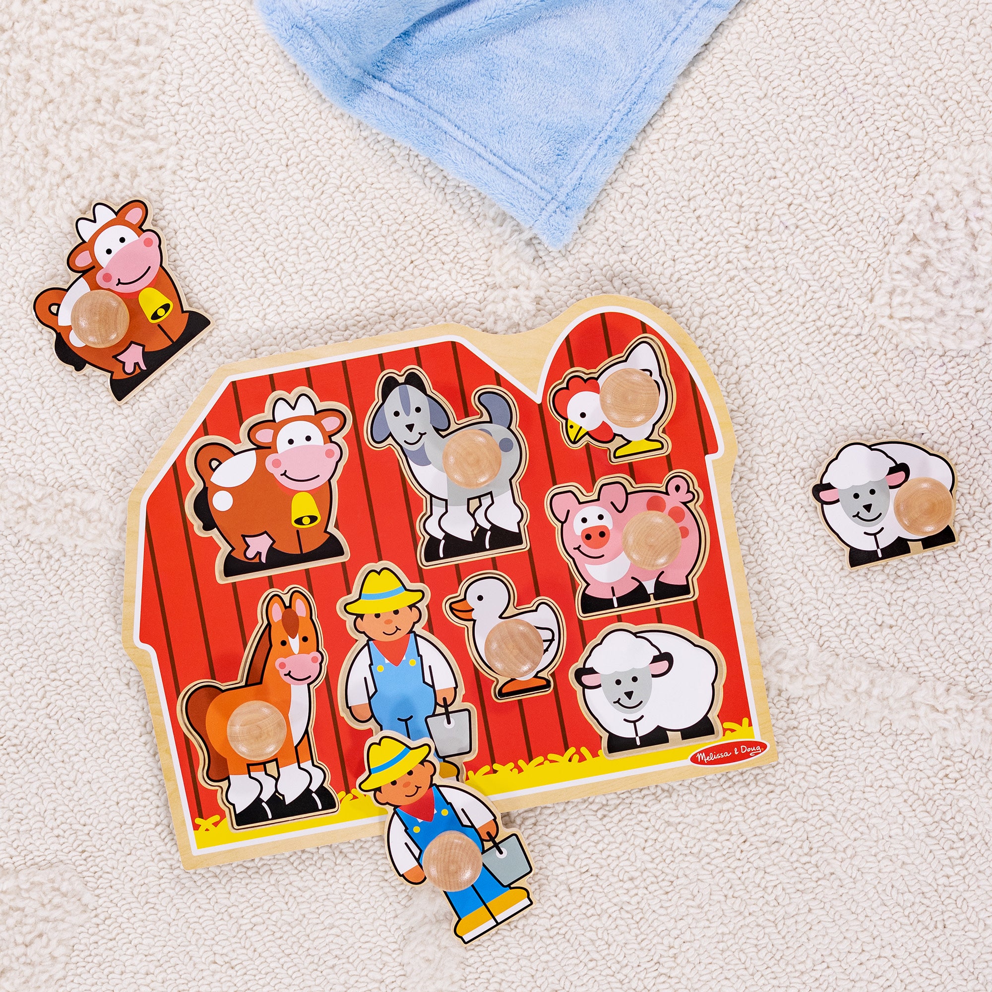 Farm Friends Jumbo Peg Puzzle - 8 Pieces - Image 9