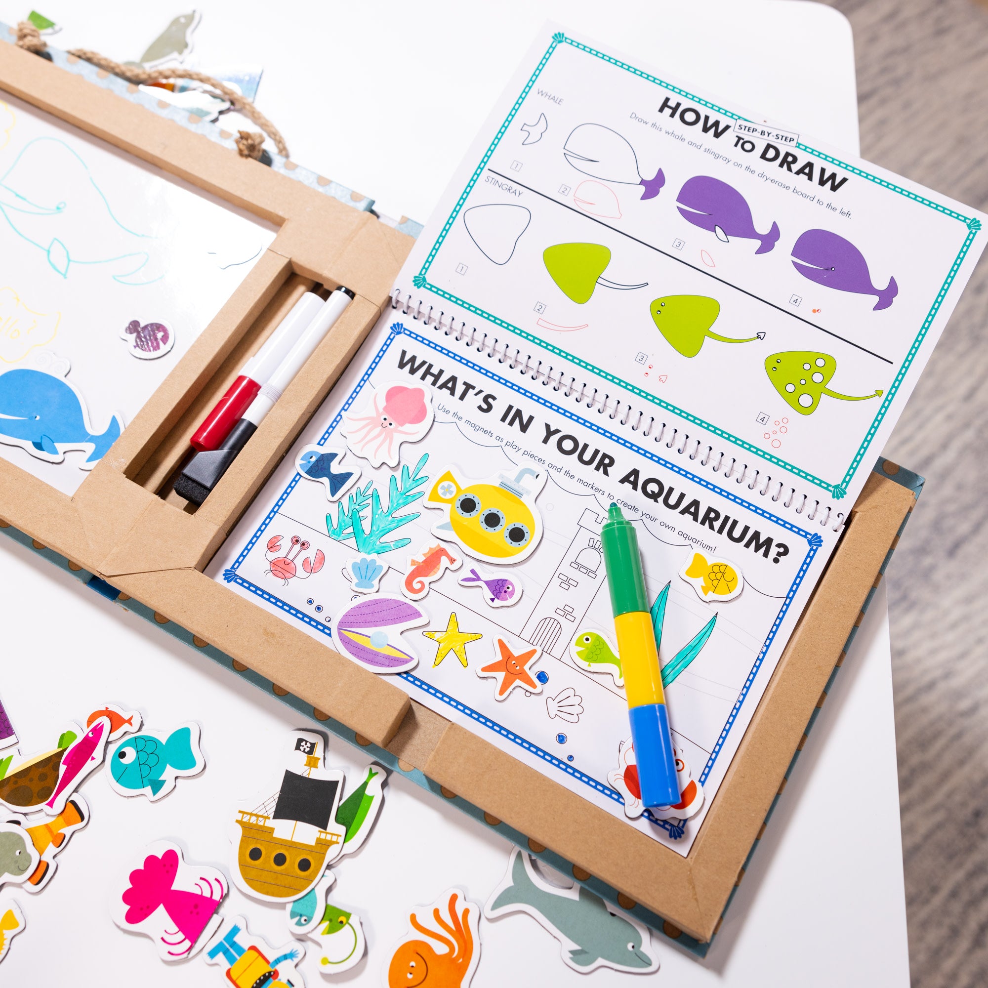 Natural Play: Play. Draw. Create Reusable Drawing & Magnet Kit ?C Ocean - Image 10