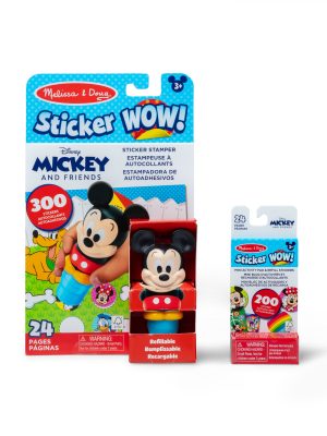 Sticker WOW!? Disney Mickey Mouse Bundle: Activity Pad & Sticker Stamper + Mini Activity Pad and 200 Refill Stickers
