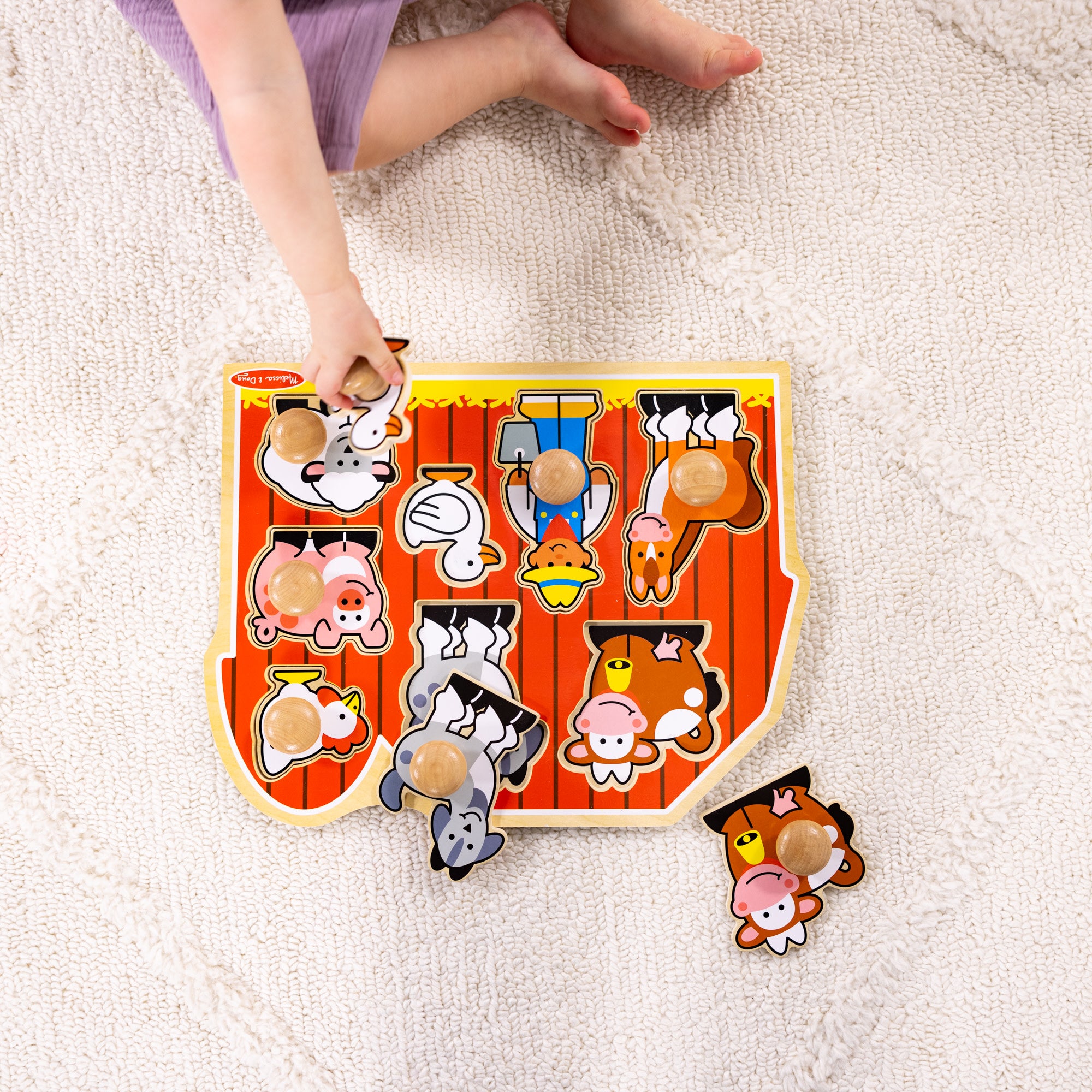 Farm Friends Jumbo Peg Puzzle - 8 Pieces - Image 5