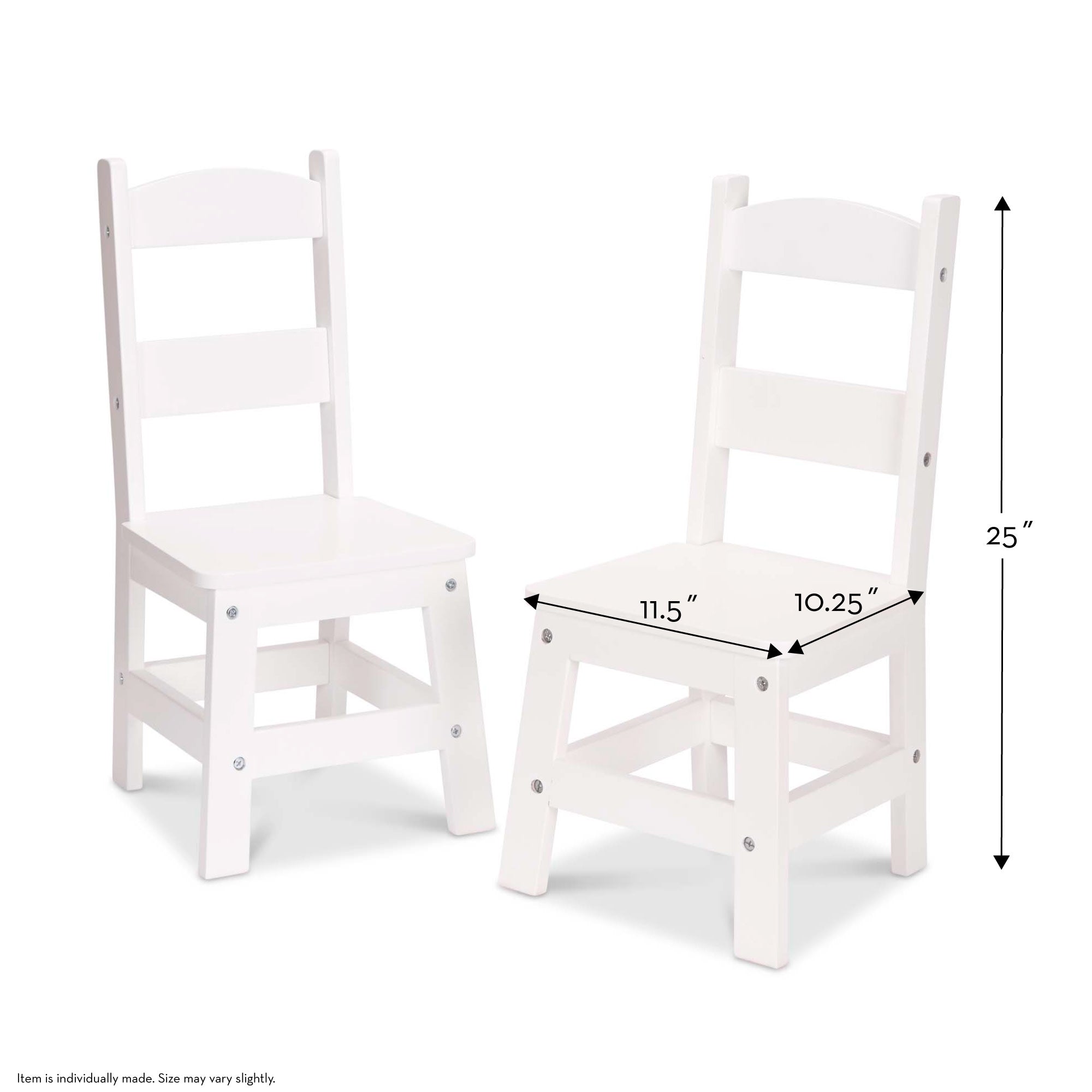 Wooden Chair Pair - White - Image 4