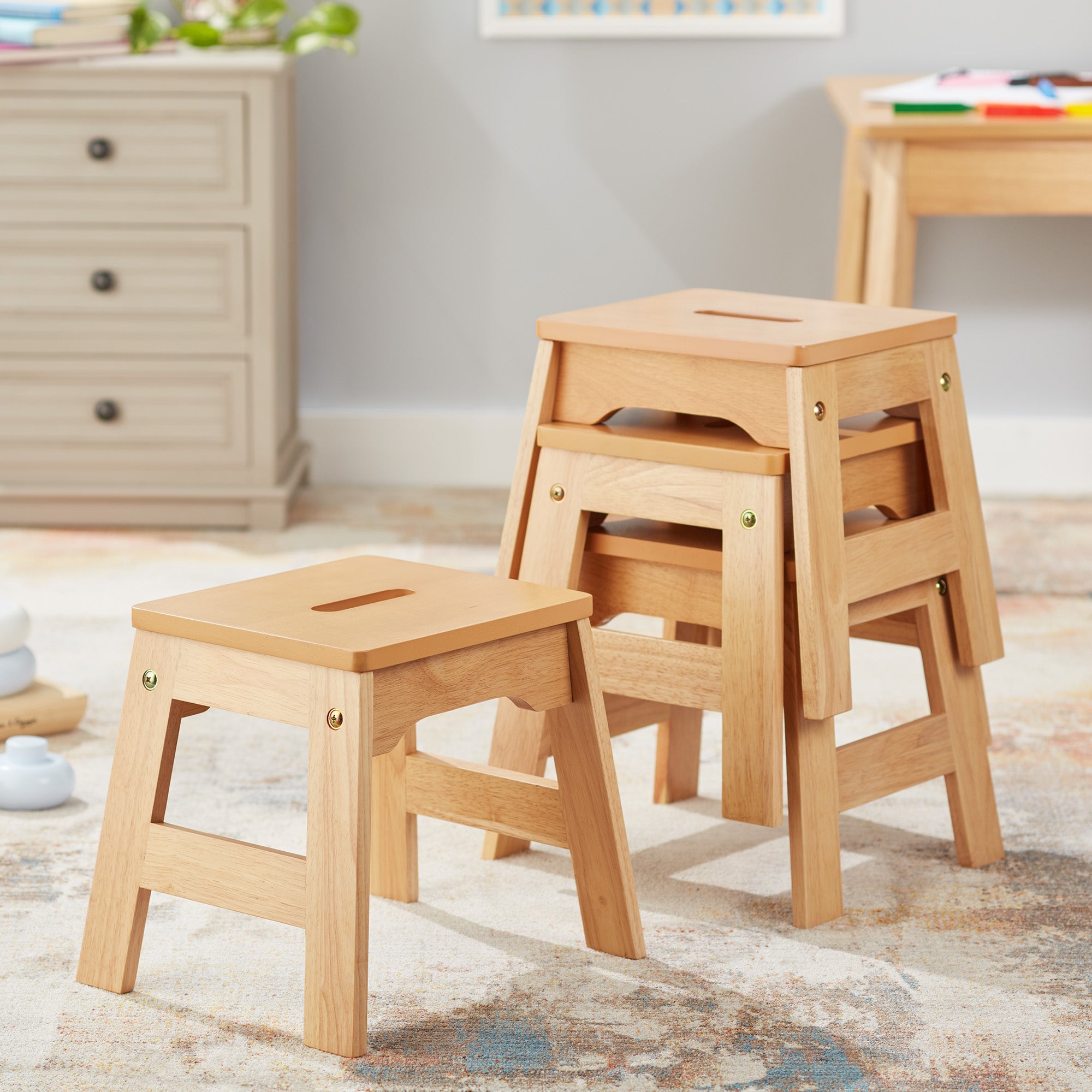 Wooden Stools ?C Set of 4 - Image 5